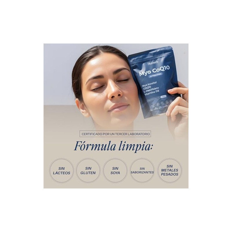 Holiherb Myo Inositol Metil Folato Coq10 100mg Suplemento Polvo Rinde