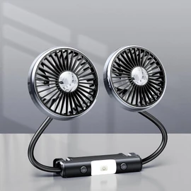 xuenair 360 Hose Cooling Fan for Car Backseat Kids Baby Rear Facing, Portable USB Car Fan for Vehicle SUV RV Pickup Truck Headrest - Powerful 3-Speed LED Light