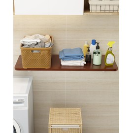 YJZXXLSH Wall Mounted Laundry Room Folding Table，Fold Down Desk for Small Spaces |Office|Study|Work Bench|Kitchen Dining Restaurant| Home Bar | Waterproof Easy to Install and Clean 39.4"×19.7"