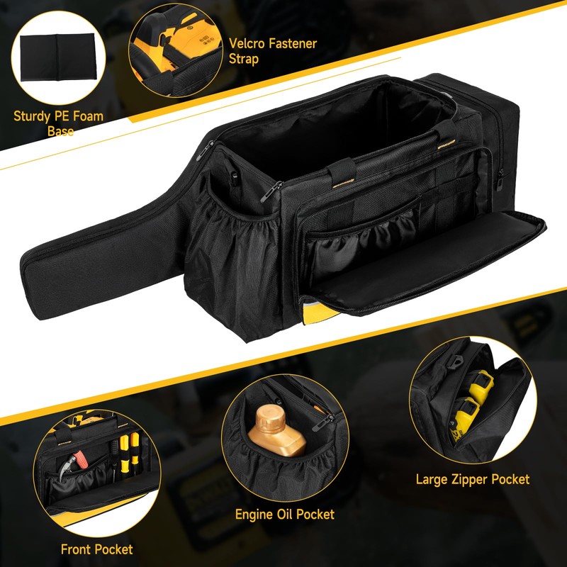 Jaffzora Chainsaw Case,Waterproof Chainsaw Storage Bag Compatible with DEWALT &