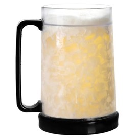 EASICOZI Double Wall Gel Frosty Freezer Ice Mugs Clear 16oz Set of 1 (Black), BB000