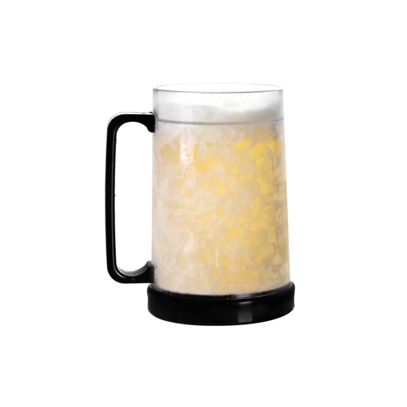 EASICOZI Double Wall Gel Frosty Freezer Ice Mugs Clear 16oz
