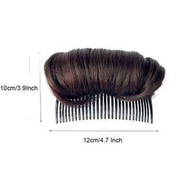 Bump Up Comb Clip Bun Hair Half Ball Head Coil Beehive Fluffy Hair Styler Insert Tool Volume Fluffy Styling Increased Hair Pad Hair Styling Accessories for Women Girls (Dark Brown)