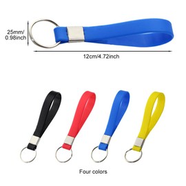 Onyxify 8pcs Key Ring, Multifunctional DIY Craft Key Ring, Fashion Heavy Duty Silicon Key Ring 4 Colors Key Fob for Bag, Purse, Backpack(4 color)