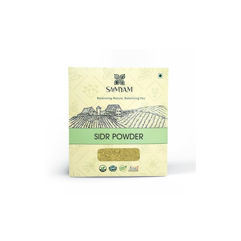 SAMYAM Natural Sidr/Jujube Powder - 200g Pack | Natural Hair
