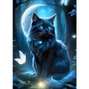 QQYRHN Black cat Diamond Painting Kits for Adults Beginners, 5D Moonnight Diamond Art Kits, DIY Round Full Drill Kitten Diamond Dots Diamond Gem Art with Painting Kits for Home Wall Decor 12x16 Inch