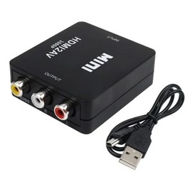 Convertidor HDMI a RCA - AV Audio Video Adaptador para TV (Negro)