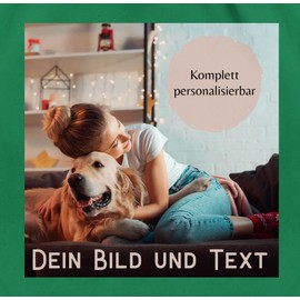 Geschenk mit Namen personalisiert by Shirtracer - Gym Bag Backpack - Own - Photo Picture Gift, 02 Green