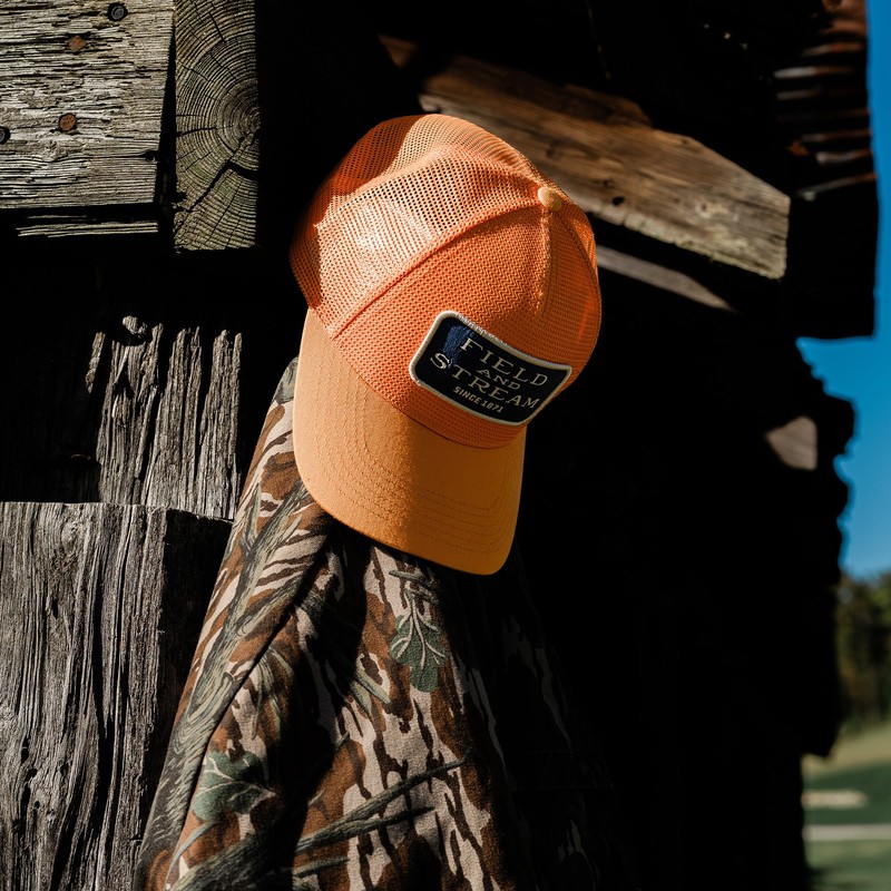 Field & Stream Men's Mesh Cap, Emblem/Orange, 5 Panel