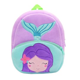 NICE CHOICE Cute Toddler Backpack Toddler Bag Plush Animal Cartoon Mini Travel Bag for Baby Girl Boy 2-6 Years(Cute Purple Mermaid)