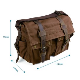 Men's Lightweight Vintage Waterproof Canvas DSLR SLR Shockproof Camera Shoulder Messenger Bag Sling Bag