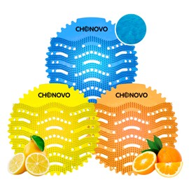 Urinal Screen Deodorizer, 24 Packs Urinal Cakes Bulk Scented Anti-Splash Urinal Mats Deodorizer Fresh Pads for Toilet Bathroom Restaurants Offices Schools Hotels (Ocean Breeze/Lemon/Orange)