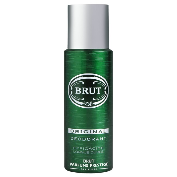 BRUT Déodorant Homme Spray Original, efficacité longue durée, sans traces, parfum frais et raffiné 200ml
