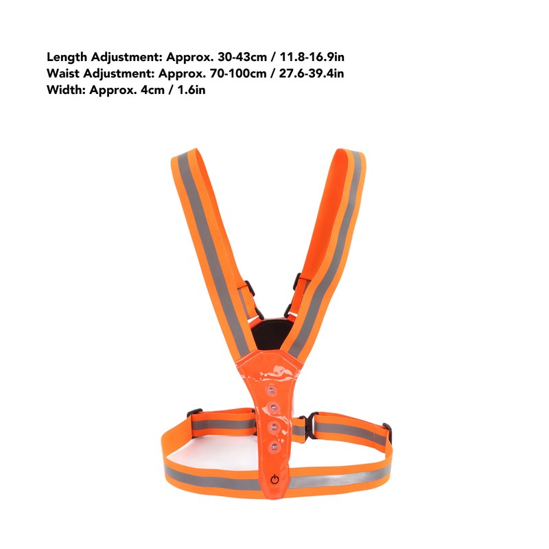 LED Reflective Vest Running Gear Band 3 Lighting Mode 360°