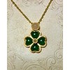 Loves Women's Necklace, Popular, Four Leaf Clover, Natural Stone, Jade,