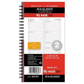 Day Runner - Recambio de planificador semanal 2017, espiral, 3-1/4 x 6-3/8 pulgadas, tamaño 2 (064-287)