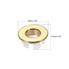 uxcell Sink Basin Trim Overflow Cover Copper Insert in Hole Round Caps Gold Tone 2Pcs