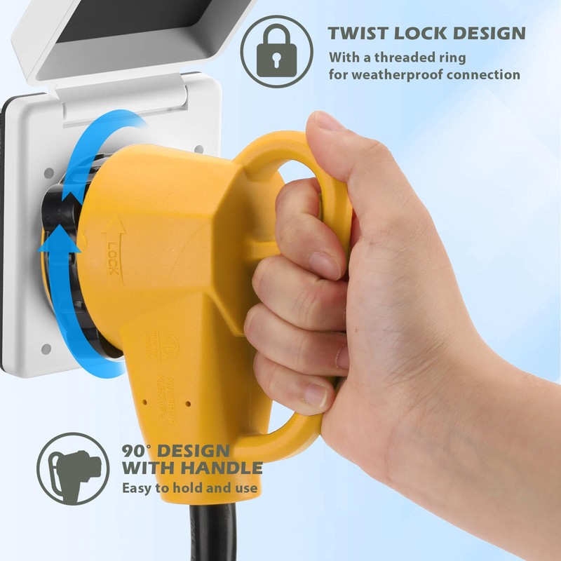 50 Amp to 50 Amp RV Adapter with Twist Lock
