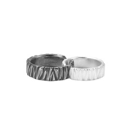 Bailanteバイランデ Handcrafted Hammered Antiqued Ajustable Silver Plated Rings Wedding Engagement Promise Eternity Ring for Men Women Couple, Set of 2