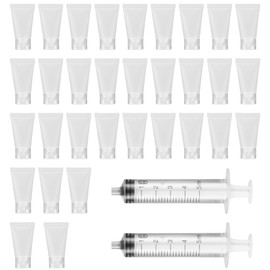 VARHHUXHA Empty Cosmetic Tube Containers, 30 ml Refillable Cosmetic Bottle Sets, Lip Gloss Tubes Container for Filling Shower Gel, Lip Gloss, Lip Balm, Pack of 32