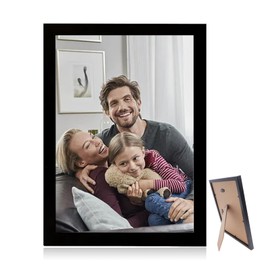 8x6 Inch Black Picture Frames,Black MDF Wooden Picture Frame,Free Tabletop Stand,Includes Safety Glass Front Portrait or Landscape,Modern Photo Frame for Walls and Tables