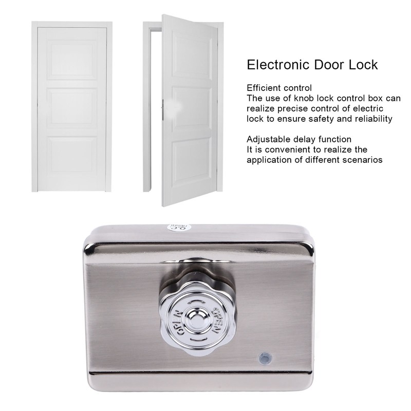 Electronic Door Lock Adjustable Delay 12V Power Off Unlocking Electromagnetic