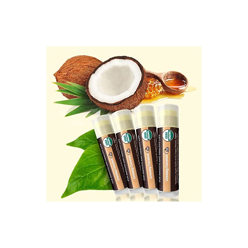 Bálsamo labial orgánico USDA de Earth's Daughter, paquete de 4