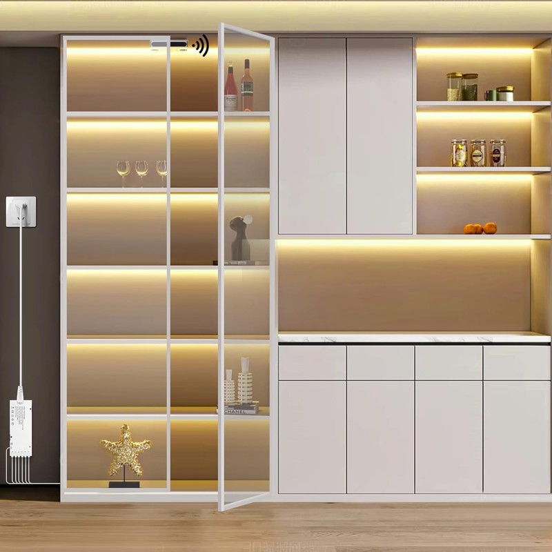 COB LED Strip Lights 12V,6-in-1 Door Sensor Control Under Cabinet