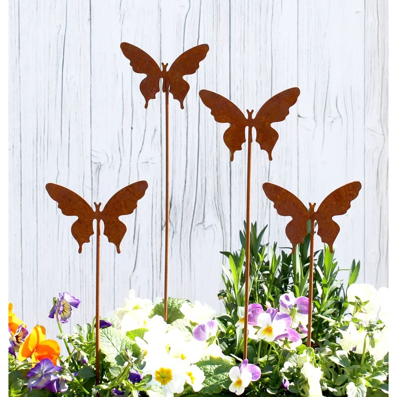 LB H&F Garden Stake, Rust Stake, Patina Rust Figure, Rust
