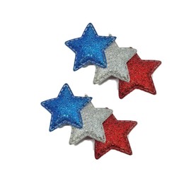 4th of July Star Hair Clips Red Blue White Star Hairpins Independence Day Stars Hair Pin JHN72 (2 Pcs-Set A4)