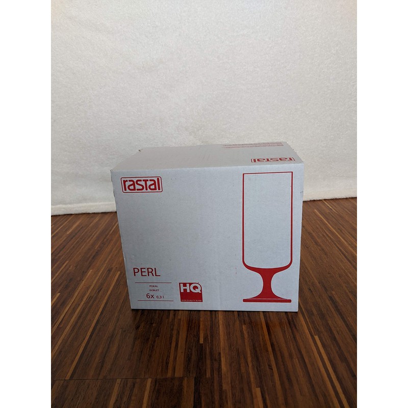 Rastal Perl Goblet Pilsner Beer Glasses - for Drinking Lager,