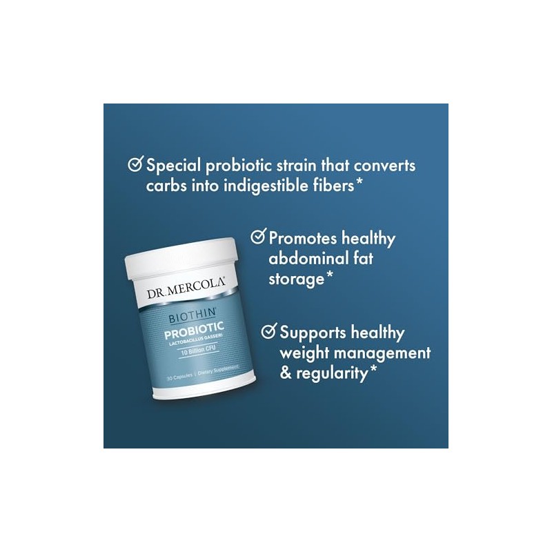 Dr. Mercola Biothin Probiotic 10 Billion CFU Dietary Supplement, 30