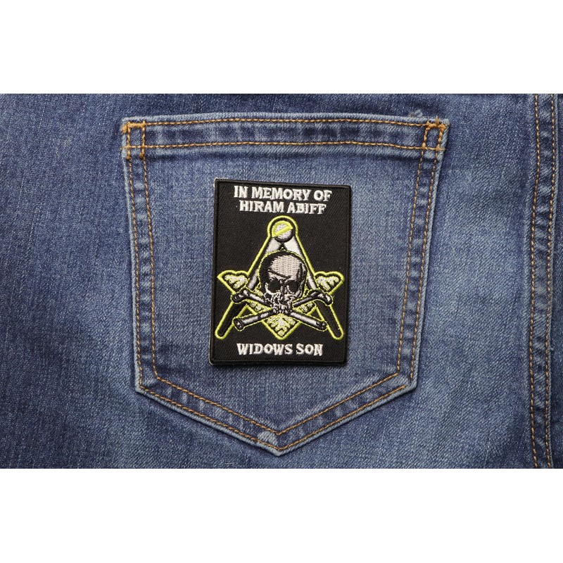 In Memory of Hiram Abiff Widows Son Masonic Patch Skull