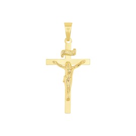 Amor 2020242 Unisex Unisex Pendant Gold Cross with Body Comes in Jewellery Gift Box, Gold 585/14ct, None