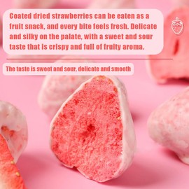 Coated dried strawberries 72g, crispy strawberries, fruit snacks, 18 small independent bags for easy carrying.