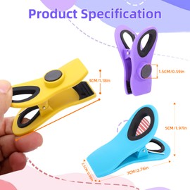 18 Pack Bag Clips with Magnet,Chip Clips Bag Clips Food Clips,Bag Clips for Food Storage,Magnet Clips,Magnetic Bag Clips for Bread Bags,Snack Bags,Food Bags,Clips for Fridge,9 Assorted Bright Colors