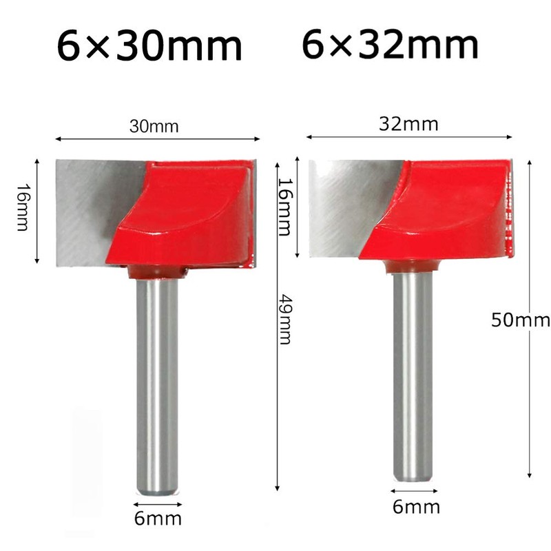 Bestgle 9pcs 6mm Shank Surface Planing Bottom Cleaning Router Bits