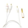 DRUT 2m 3.5mm Stereo Jack Plug to 2 x Twin
