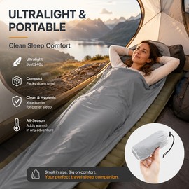 Ultralight Sleeping Bag Liner for Camping & Travel – Soft Portable Sleep Sack for Mummy Bags, Hostels & Backpacking