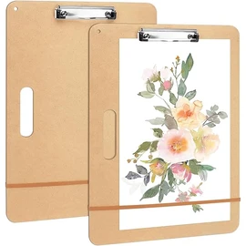 TKOnline 2 Pack 11.8x17.7 Drawing Board, Sketch Board with Sturdy Clip and Rubber Bands, Portable Art Clipboard for Classroom, Drafting and Studio Drawing