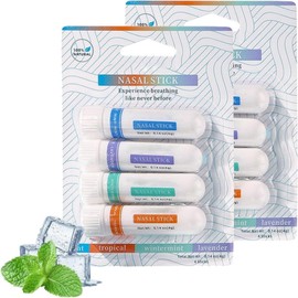 YKJHCSL Nasal Stick (8 Pack), Nasal Sticks Boost Energy Set, Portable Nose Inhaler Stick, Nose Sticks Inhaler for Breathing, Breathing + Natural Focus, 4 Flavors