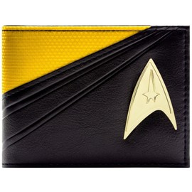 Enterprise USS Starfleet Command Uniform Metallic Emblem Wallet Bi-Fold ID & Card Holder, Yellow