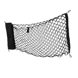 FUNOMOCYA Car Trunk Net Bag Hook Car Net Pocket Trunk Cargo Net for Car Cargo Net Double Layer Automotive Cargo Net Storage Organizer Cargo Storage Mesh Net Alloy Black