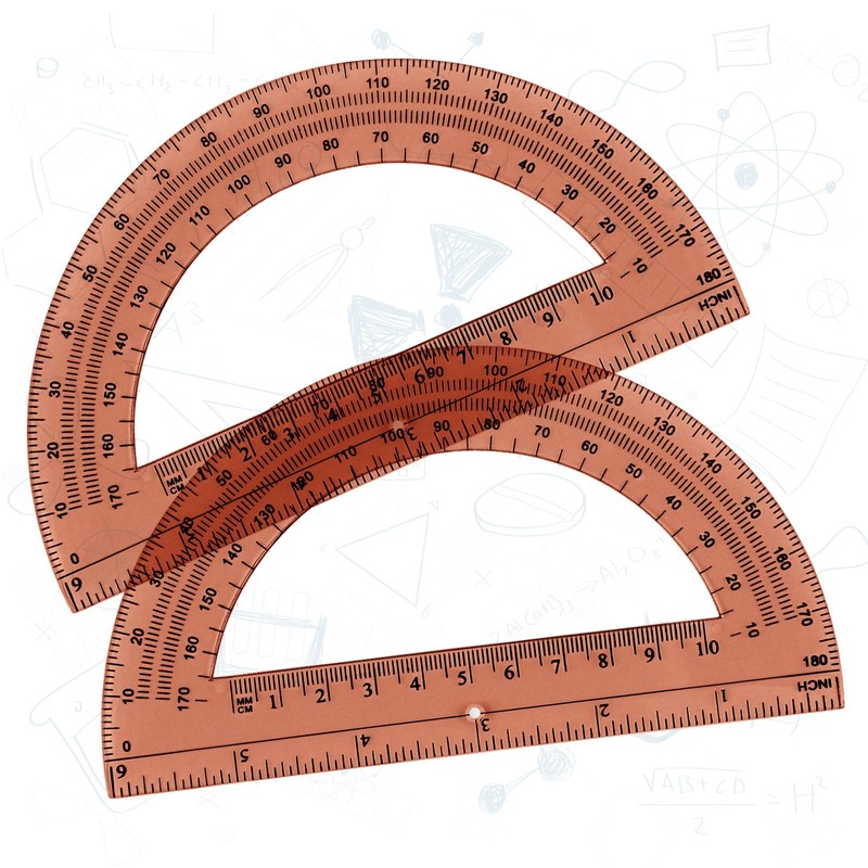 Zonon 2 Pcs 6 Inch Plastic Protractor Math Protractors 180
