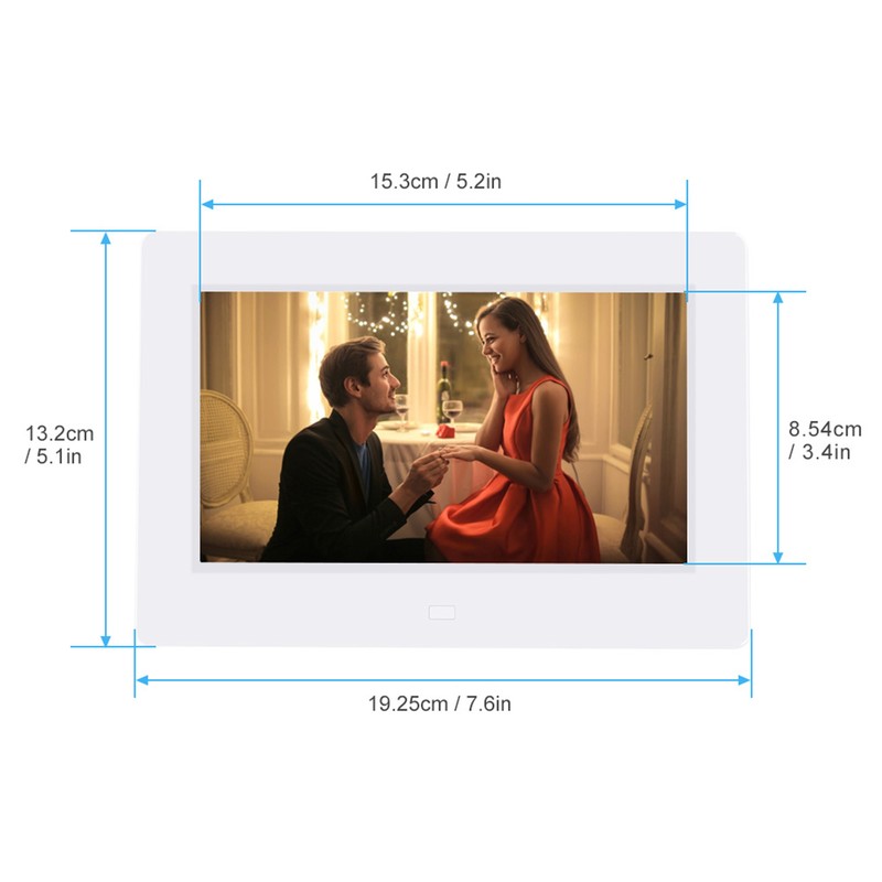 7Inch 1024*600HD Digital Photo Picture Frame Alarm Clock Player Album