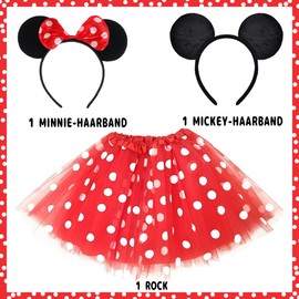 Carnival Costume Women's Mouse Costume Red White Black with Tutu Polka Dots + Headband with Mouse Ears and Bow for Carnival Theme Party