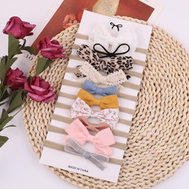 Pack of 20 Baby Girls Hair Bands Hair Bows Nylon Cotton Linen Hair Bands Handmade Hair Accessories for Newborns Toddlers Girls and Children 3.5 Inches