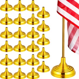 TOYANDONA Mini Flag Stand Piece Table Flag Holder Mini Flag Base Holds Mini Stick Flags for Table Decoration Party Supplies Gold 2 1 x 1 5 Inches