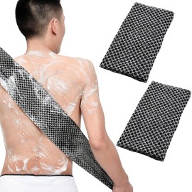 2Pcs Back Scrubber, Exfoliating Shower Towel, Japanese Exfoliating Towel, Body Scrubber Exfoliator, Korean Exfoliation Luffah Towel Net Sponge Loofah Body Scrub