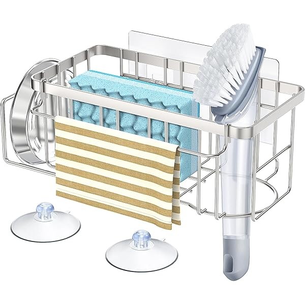 StorageRight 4-in-1 Sponge Holder for Kitchen Sink, Kitchen Sink Organizers